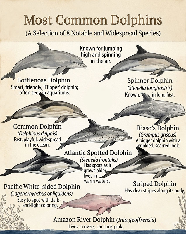 Most common dolphins