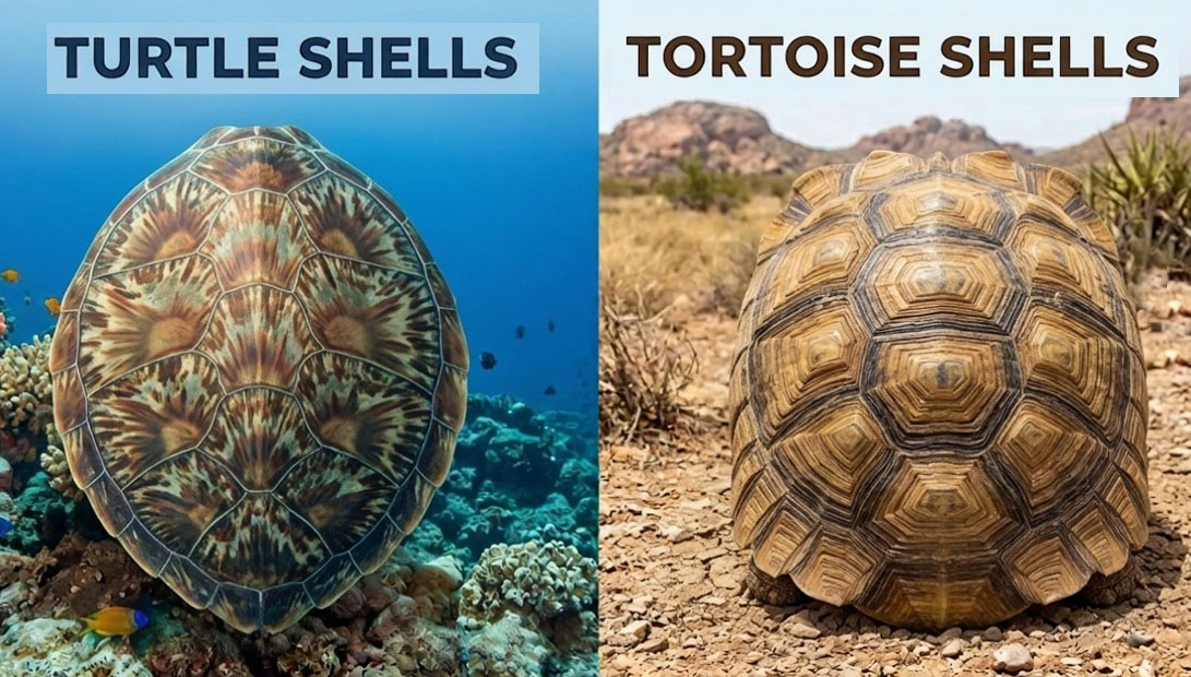 Turtle shell vs tortoise shell