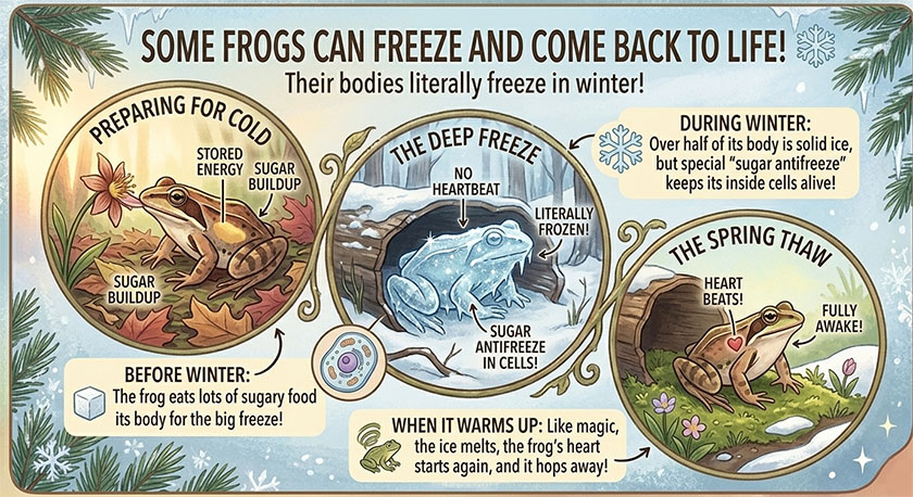 Frogs frozen