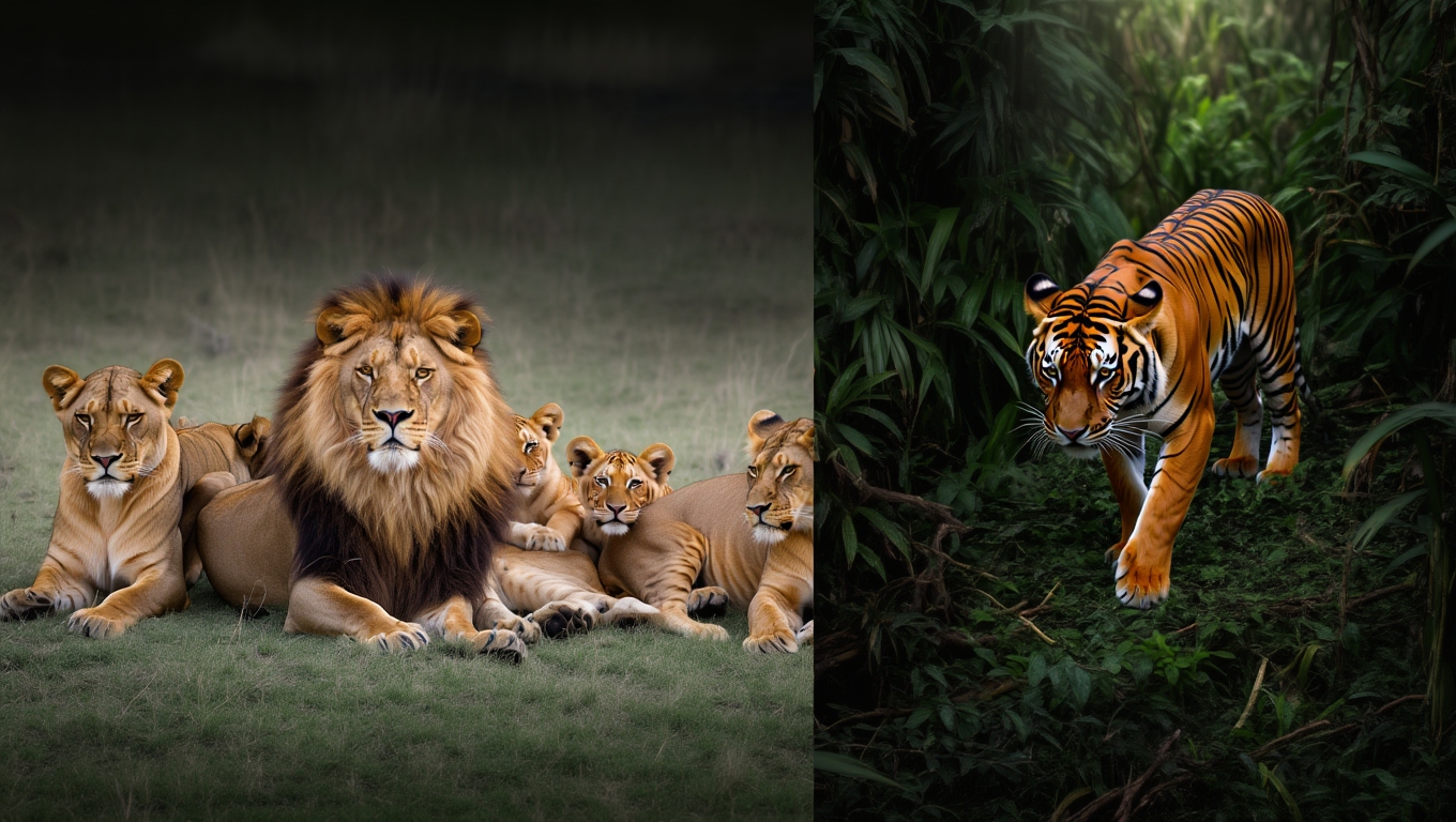 Lion v tiger Social Behaviour